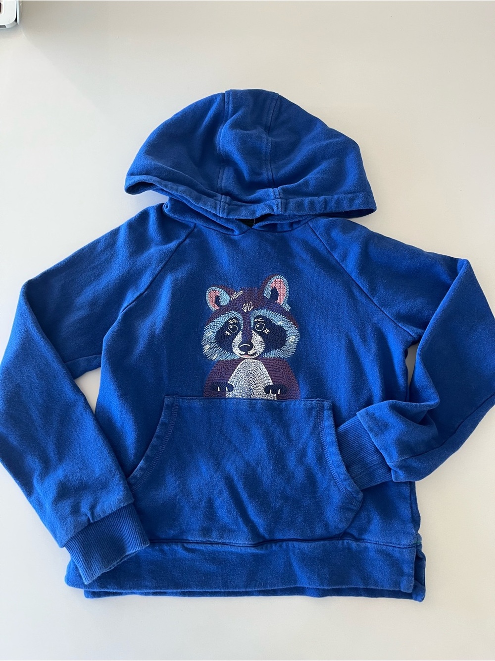 Mini Boden Racoon Hoodie with Kangaroo Pockets Size: 8/9